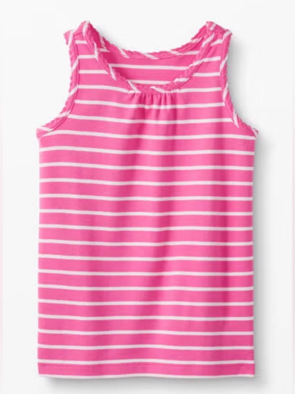 Hanna Andersson Striped Pink Girls Tank Top 6/7 (120)